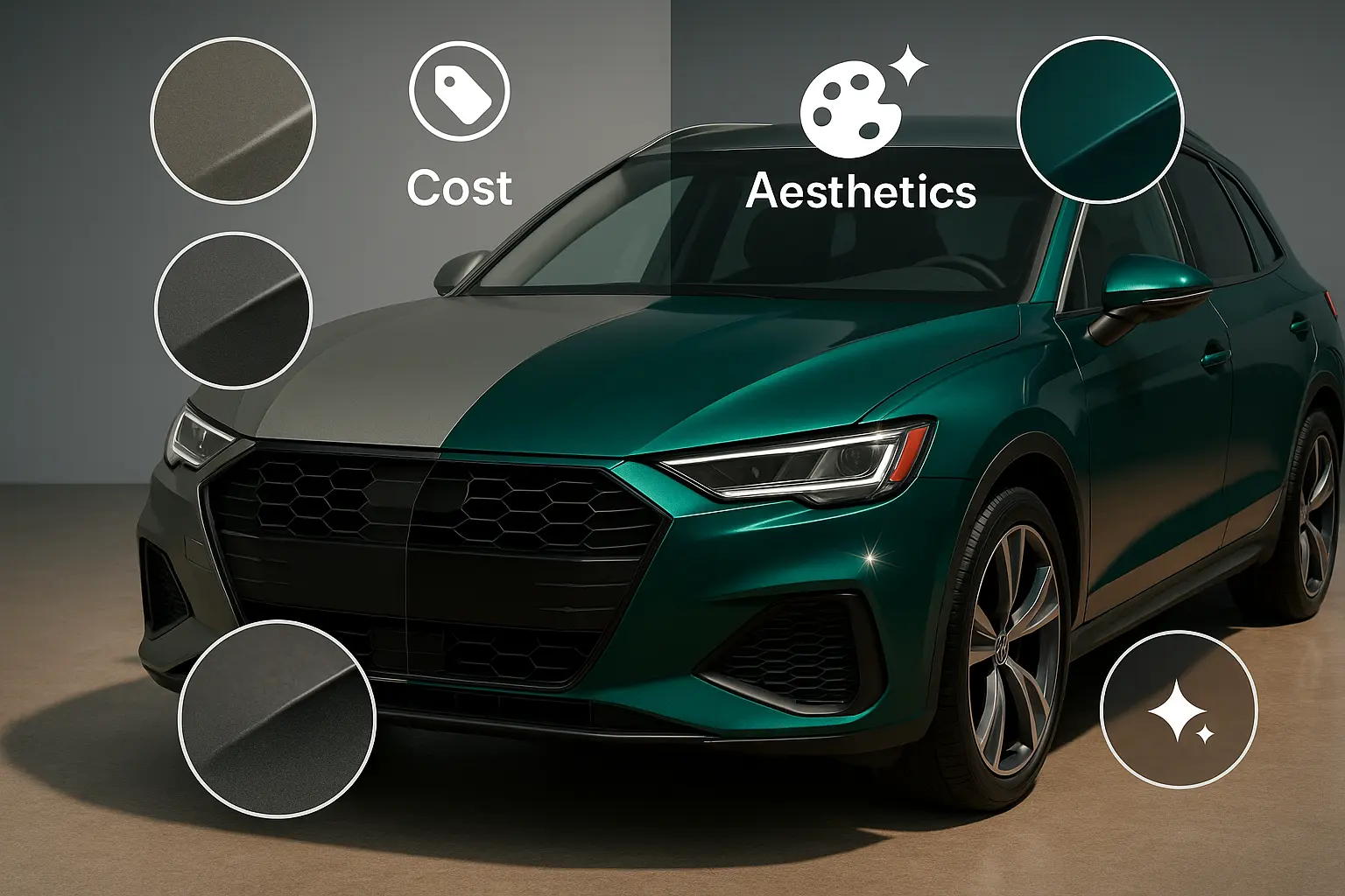 עלות TPU צבעונית PPF לעומת אסתטיקה