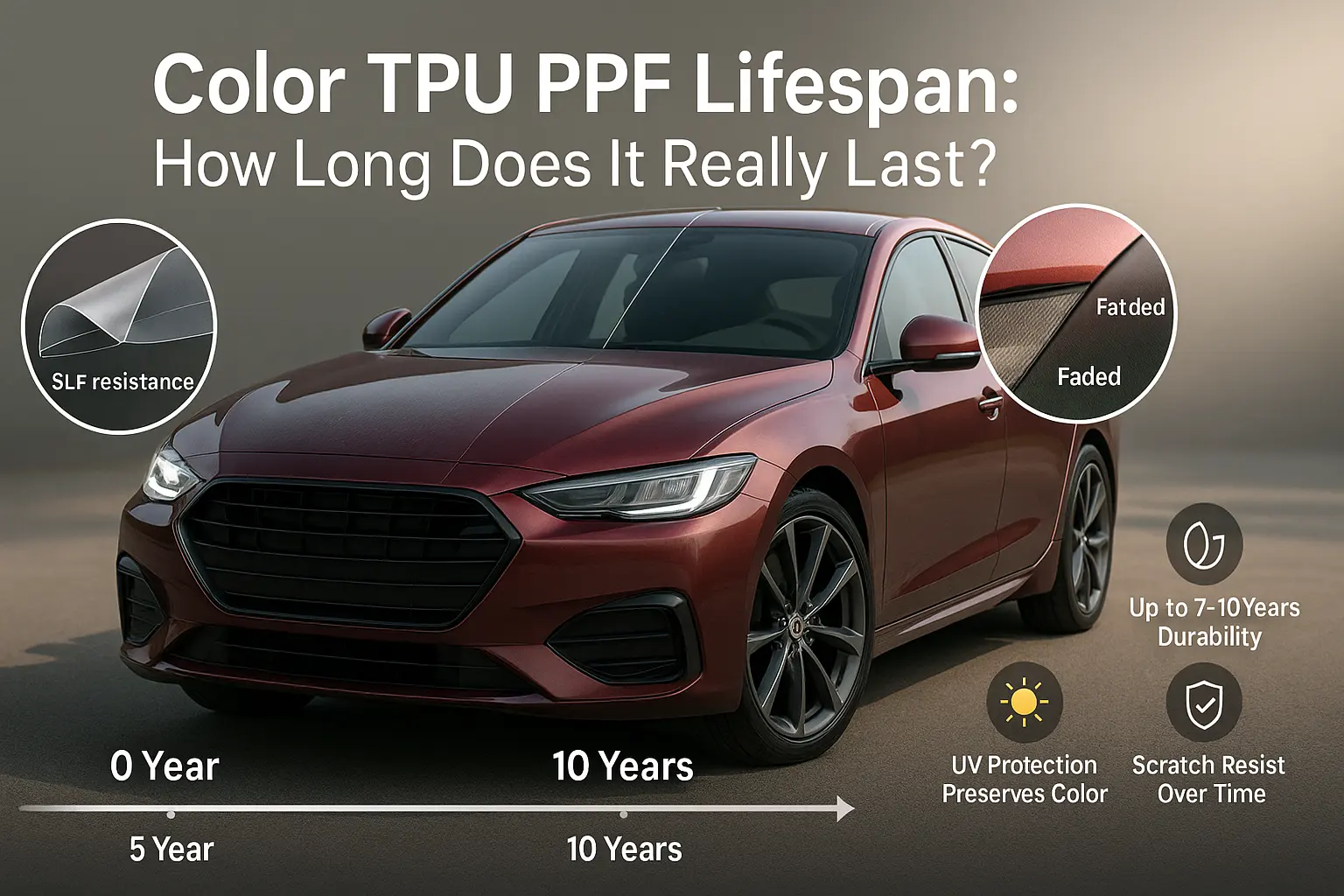תוחלת החיים של TPU צבעוני PPF